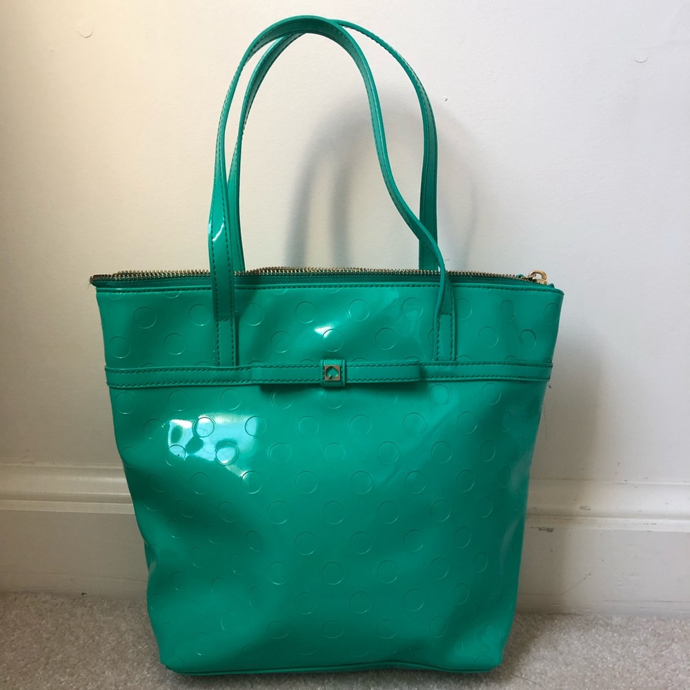 Kate Spade Turquoise Polka Dot Mini Tote